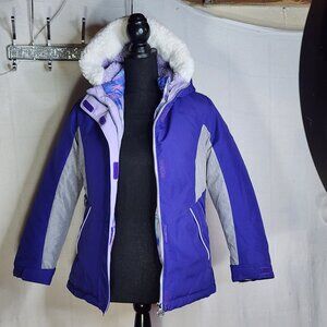 Zeroxposure Grape Faux Fur Trim 2-in-1 Poly Filled Winter Coat and Jacket 10/12